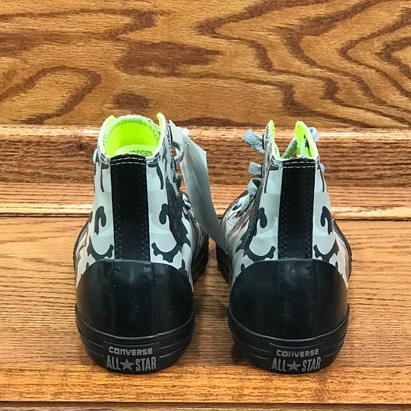 Converse Rubber Hi Dolphin Black Gray Camo Shoes - Picture 5 of 8